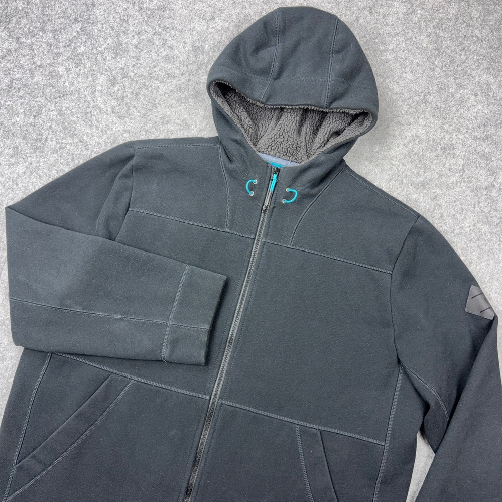The North Face Hoodie Mens XL Black Sherpa Fleece Lined Full Zip Heavyweight